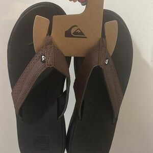 Quiksilver Black and Brown Flip Flops
